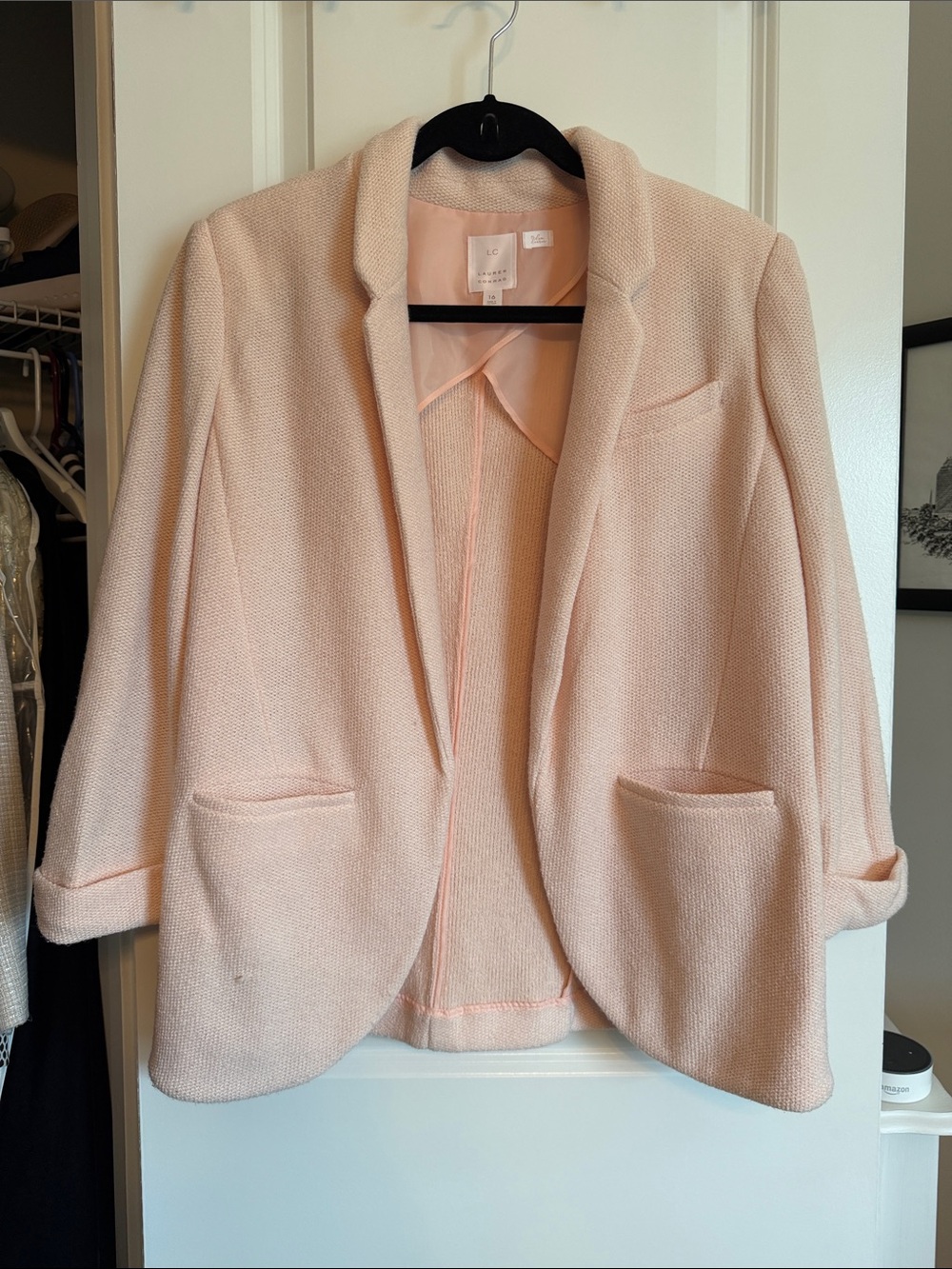 Light Pink Open-Front Blazer Jacket by Lauren Conrad